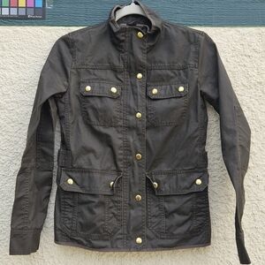 J. Crew olive brown Downtown Field Jacket waxed cotton XXS